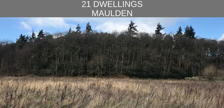 MDP were appointed to prepare and submit a planning application for the erection of 21 new dwellings on an undeveloped site north of Clophill Road in Maulden, Bedfordshire