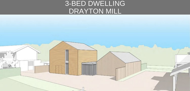Planning application erection for a three-bedroom dwelling, named the Courtyard House, in Drayton Mill