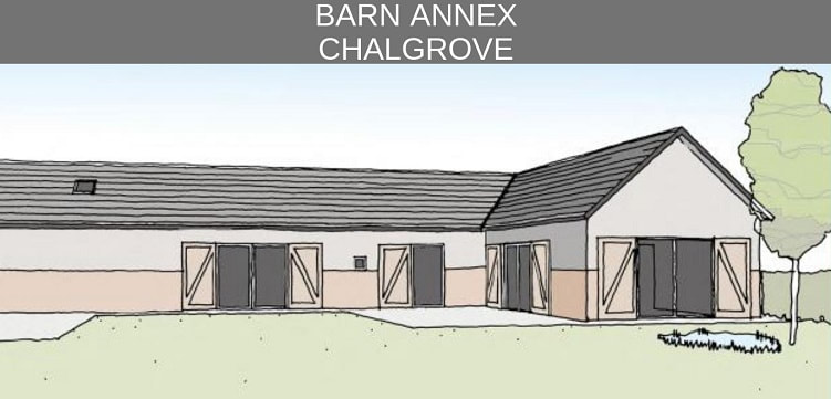 planning application for the removal of existing storage structures and the restoration of a barn (one of a pair of mirrored barns) for use as ancillary, residential accommodation in Chalgrove